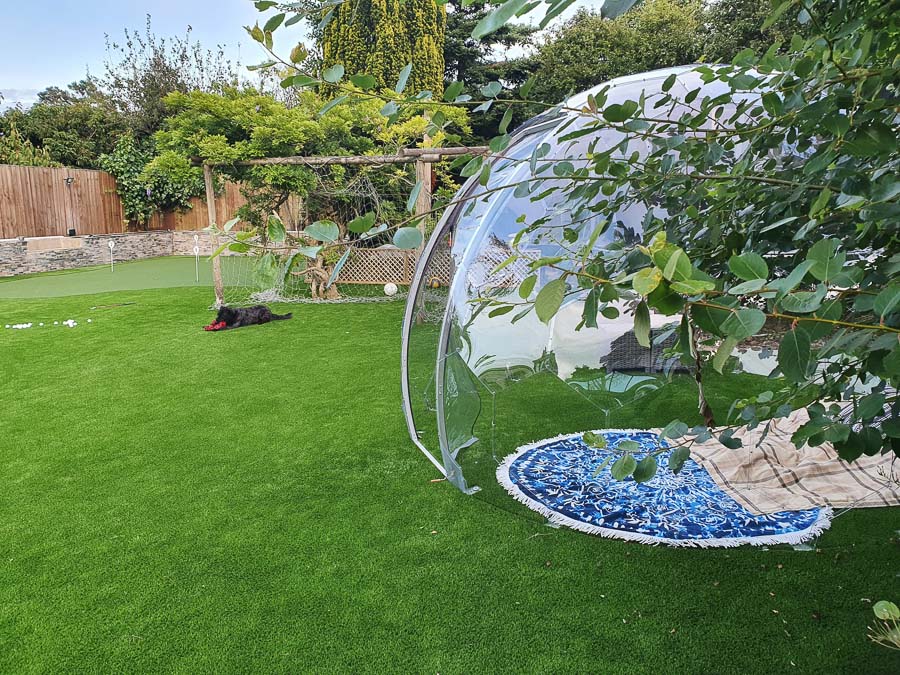Clear garden pod on the grass