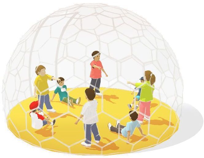 Kids' playroom in a dome drawing
