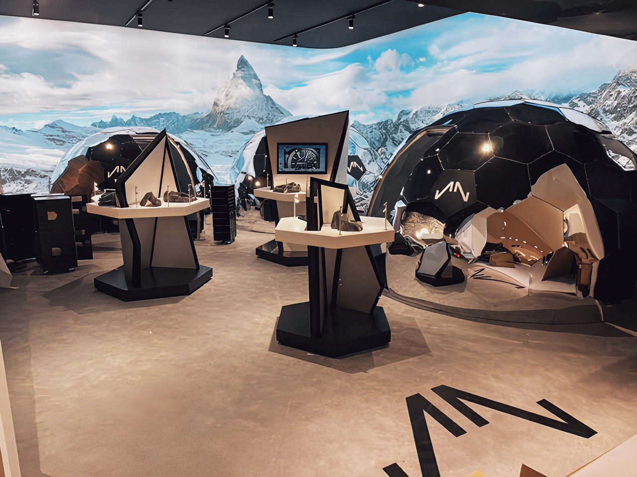 A captivating set of exposition domes on a trade show