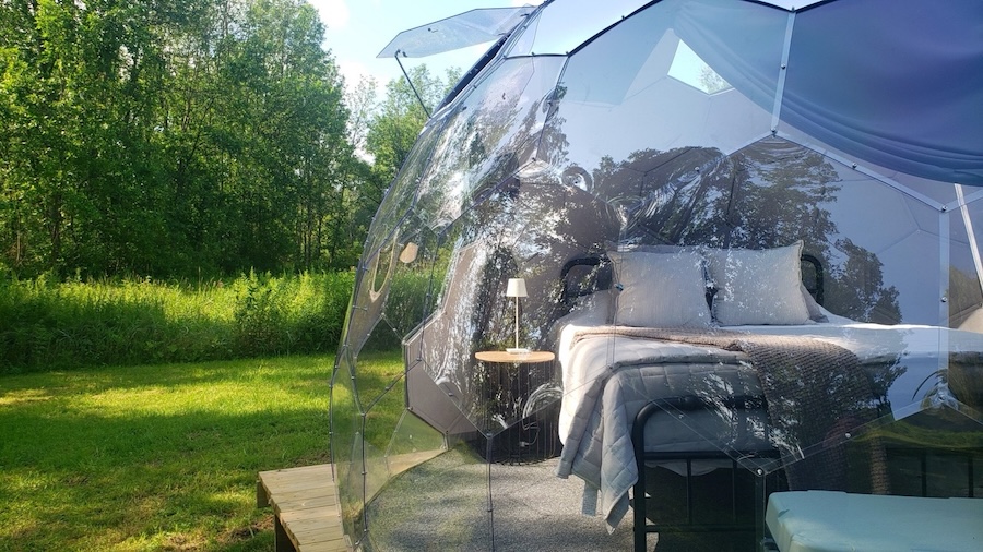 retrofitted add-ons to a hexagon dome