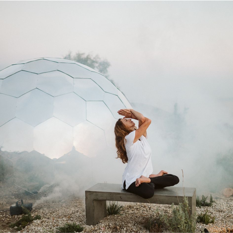outdoor yoga space